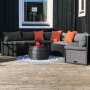 Stor rund loungesett med innebygd oppbevaring til puter - 6 sitteplasser