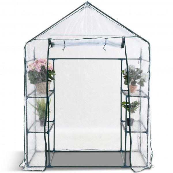 Lite drivhus i plast 1m | Stlramme med PVC-belegg