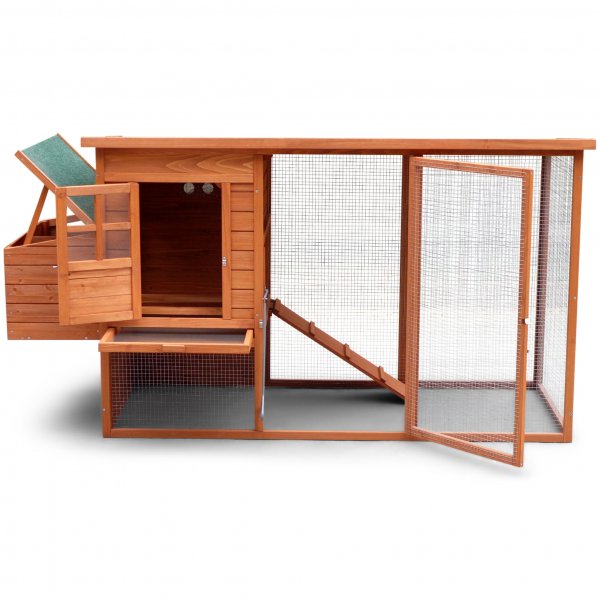 Hønsehus med hønsegård | Lett å rengjøre | Ferdig byggesett | 2x0,7x1m Hønsehus med hønsegård | Lett å rengjøre | Ferdig byggesett | 2x0,7x1m