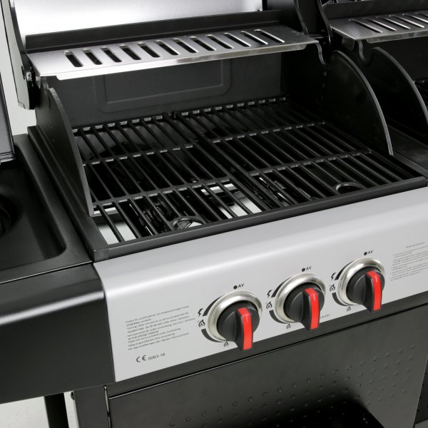 Gassgrill og kullgrill kombinert Gassgrill og kullgrill kombinert