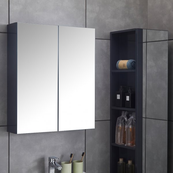 Stort baderomspakke | Kommode med vask | Gr� h�yglans