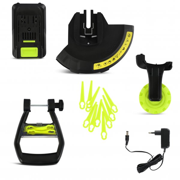 Batteridrevet gresstrimmer og lvblser 20V | Med batteri og lader