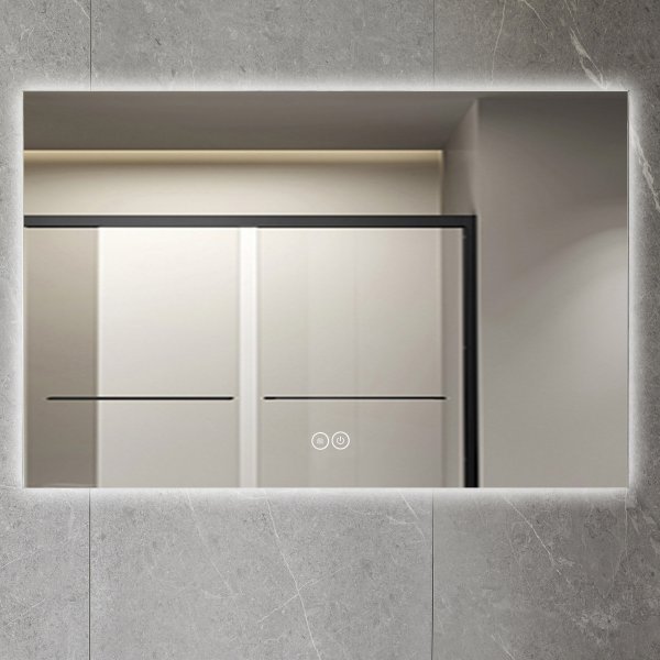 Baderomsspeil | LED-belysning | Antidugg og berøringskontroll | Rektangulær Baderomsspeil | LED-belysning | Antidugg og berøringskontroll | Rektangulær