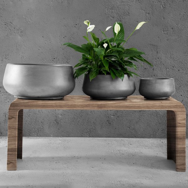 Fiberarmerte utepotter | 3-pakning | Mørk grå Fiberarmerte utepotter | 3-pakning | Mørk grå