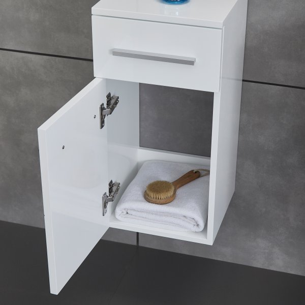 Stort baderomspakke | Kommode med vask| Høyglans hvit Stort baderomspakke | Kommode med vask| Høyglans hvit