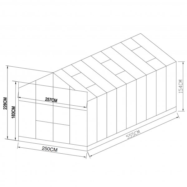 Drivhus 14,4m� | 4mm sikkerhetsglass | 5 �rs stormgaranti