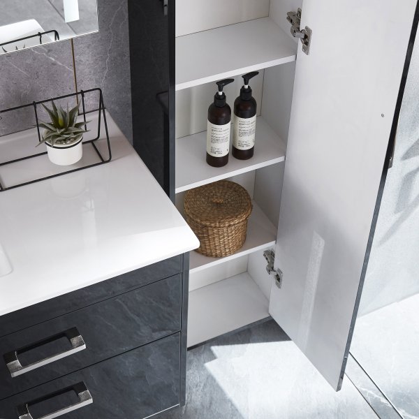 Baderomspakke | Kommode 120cm | H�yskap & LED-speil | Svart