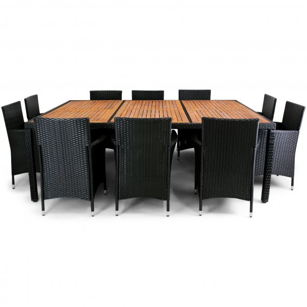 Stor spisegruppe 220x160cm utembler - 10 stoler - Lyfco Svanesund