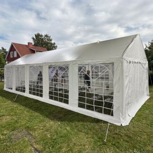 Partytelt 4 � 10 m | Galvanisert st�lramme | Hvit
