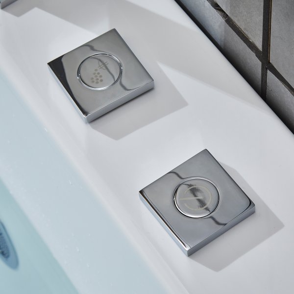 Boblebadekar med glassfront 170x80 cm | Ergonomisk nakkest�tte | BK-019