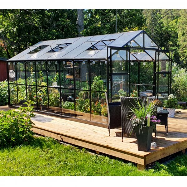 Drivhus 12,7m� | 5 �rs stormgaranti | 4 mm sikkerhetsglass