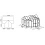 T-formet drivhus 12,4 m� | 4 mm sikkerhetsglass og 6 mm kanalplast