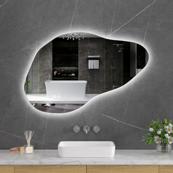 LED speil 100x65 cm | Anti-t�ke | Justerbar belysning | Lyfco