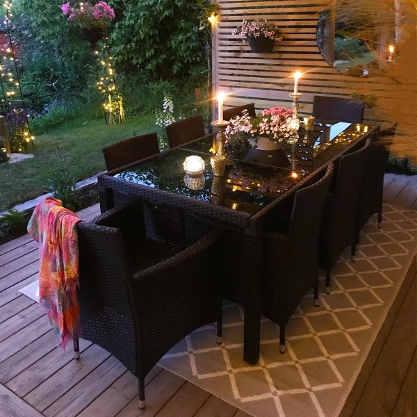 Utendrs spisegruppe med 8 stoler | Puter inkludert | Gr | Lyfco Lysekil