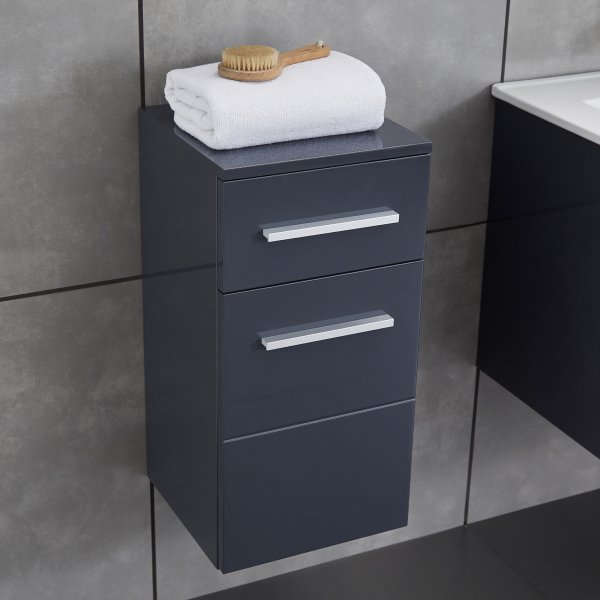 Stort baderomspakke | Kommode med vask | Gr� h�yglans