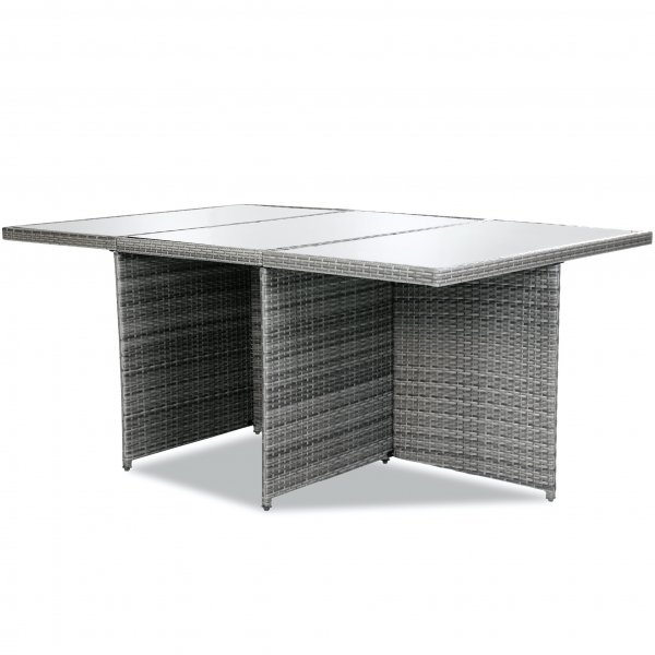 Utendørs spisegruppe | 10 sitteplasser | Grå | Kunstrotting Utendørs spisegruppe | 10 sitteplasser | Grå | Kunstrotting