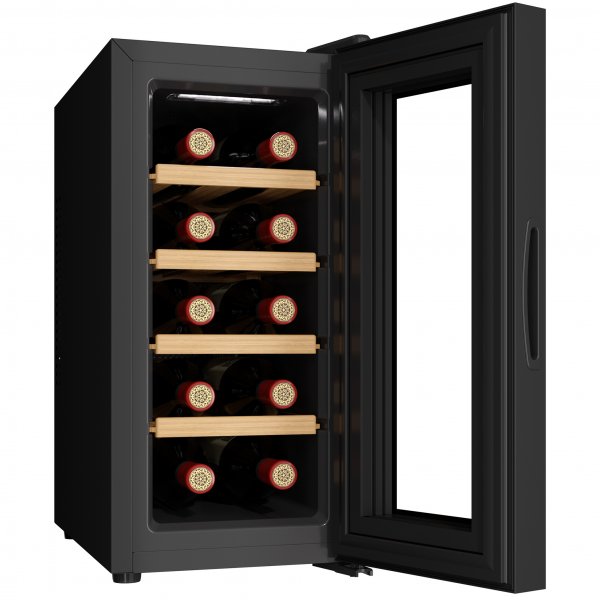 Vinkjøler 10 flasker | Ekstra lydløs | LED-belysning | 26,5 cm smal Vinkjøler 10 flasker | Ekstra lydløs | LED-belysning | 26,5 cm smal