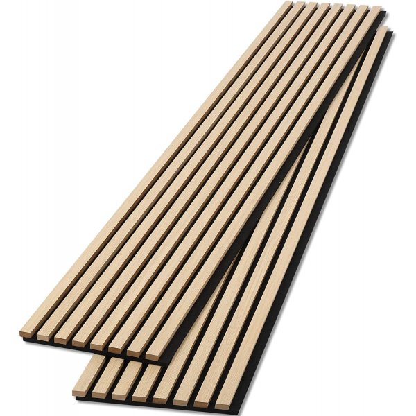 Trelamell Akustikkpaneler | 2700x600x21mm | Hvit Eik Trelamell Akustikkpaneler | 2700x600x21mm | Hvit Eik