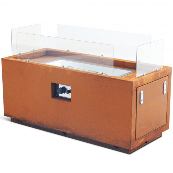 Gasoldrevet eldsted i cortenstål for utendørs bruk - Kalix Gasoldrevet eldsted i cortenstål for utendørs bruk - Kalix