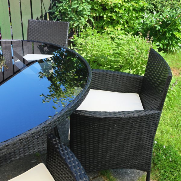 Rund utendrs spisegruppe | 6 stoler | Puter inkludert | Lyfco Tylesand