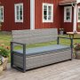 Hagebenk med oppbevaring | 165 cm | Kunstrotting grå | Puter inkludert | Boxvik Hagebenk med oppbevaring | 165 cm | Kunstrotting grå | Puter inkludert | Boxvik