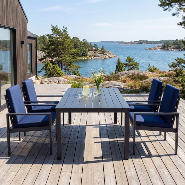 Premium utem�bler i aluminium | Bord & 4 stoler | Hamnviken
