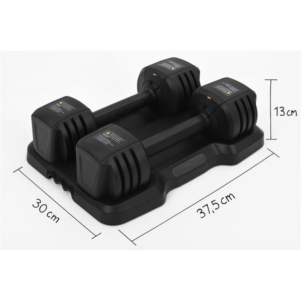 Justerbare hantler 2 x 5,6 kg | Flere vektinnstillinger | Trekkrunner