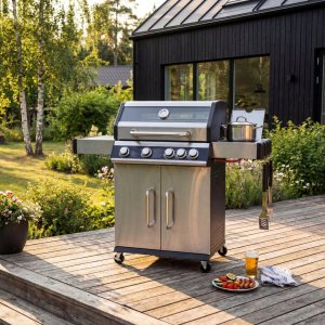 Gasgrill 14,5 kW - 4 rustfrie brennere + 1 sidebrenner - St. Louis Gasgrill 14,5 kW - 4 rustfrie brennere + 1 sidebrenner - St. Louis