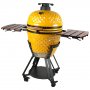 Kamado-grill �54 cm | Keramisk kullgrill i Yellow Pineapple-design med termometer | Hawaii