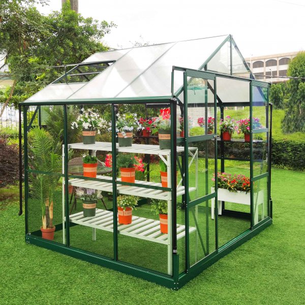 Drivhus i glass 4,9m | 4mm sikkerhetsglass | 5 rs stormgaranti