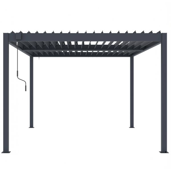 Pergola 3 � 3 m med lamelltak | Gr� st�lpergola | Uteplass