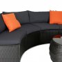 Stor rund loungesett med innebygd oppbevaring til puter - 6 sitteplasser