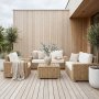 Loungegruppe i rotting � sofa, lenestoler og bord | Puter inkludert | Solena Premium