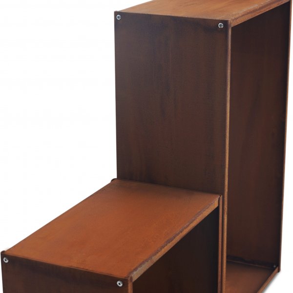 Trehylle 3mm cortenstål | Rektangulær Trehylle 3mm cortenstål | Rektangulær