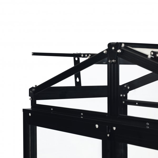 Høyt minidrivhus med V-tak | 4 mm sikkerhetsglass | Svart Høyt minidrivhus med V-tak | 4 mm sikkerhetsglass | Svart