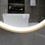Stilig LED-speil | 60x60 cm | Gull aluminiumsramme | Antidugg og ber�ringskontroll
