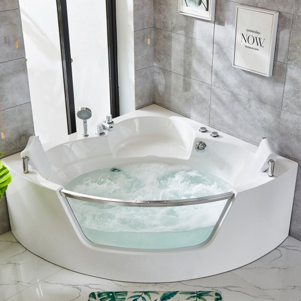 Boblebadekar med glassfront og varmeelement 140x140 cm | BK-006V