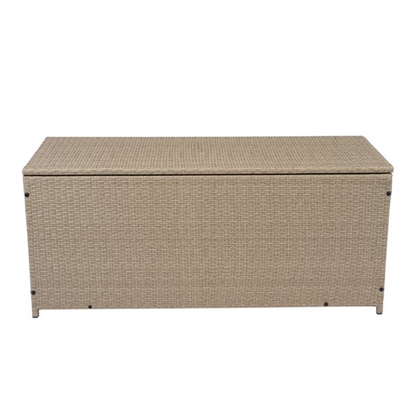 Putekasse i kunstrotting | 420 L | Oppbevaringsboks til hagem�bler | Beige