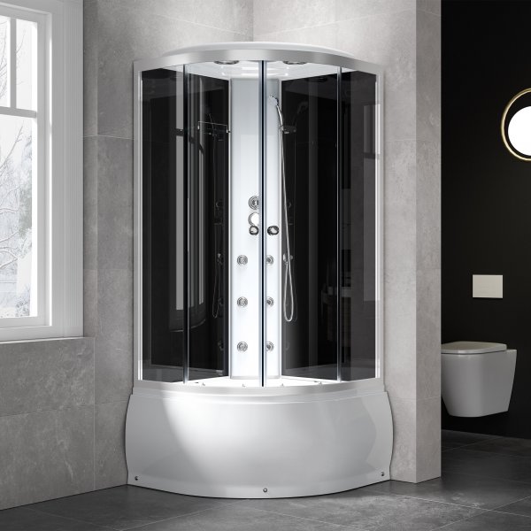 Luksuriøs komplett dusjkabinett | Ryggmassasje og badekar Luksuriøs komplett dusjkabinett | Ryggmassasje og badekar