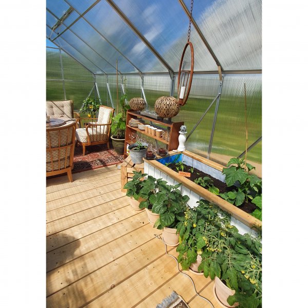 Drivhus 18m Premium | Ekstra hy dyrkingshyde | 6mm kanal plast