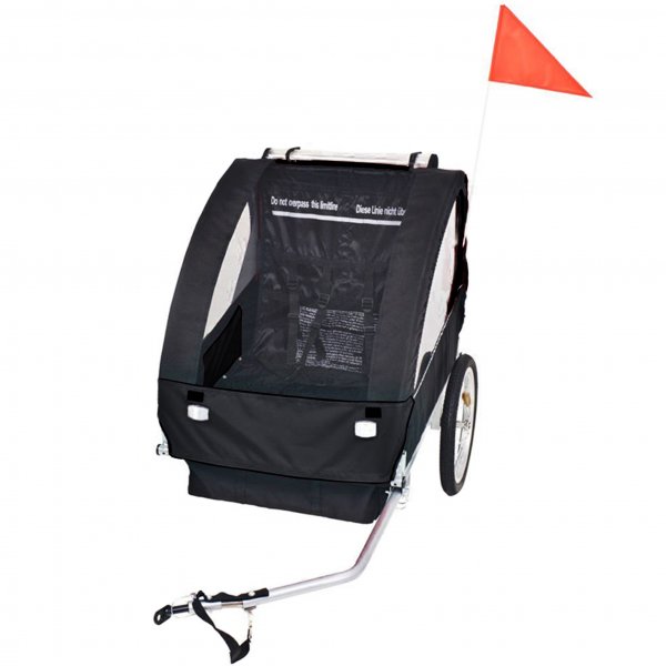 Sykkelvogn for barn | 2 seter | Sammenleggbar | Maks 40 kg | Sykkeltilhenger Sykkelvogn for barn | 2 seter | Sammenleggbar | Maks 40 kg | Sykkeltilhenger