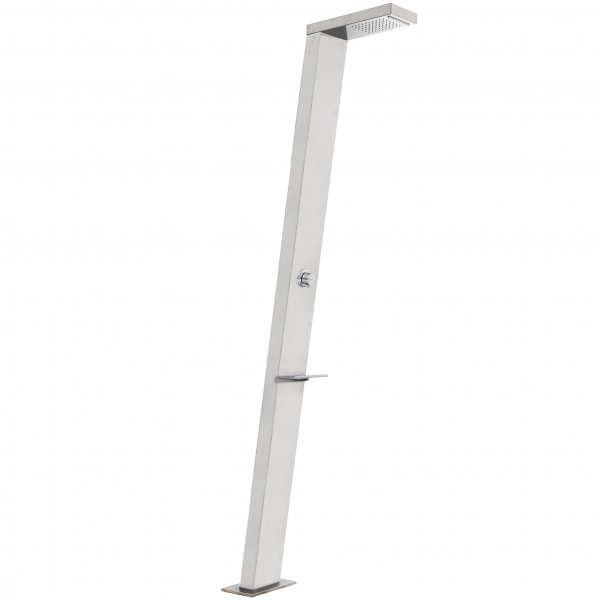 Utedusj med toppdusj og regndusj | Børstet rustfritt stål Utedusj med toppdusj og regndusj | Børstet rustfritt stål