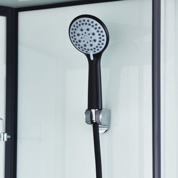 Komplett dusjkabinett - Flere spraymoduser - Regndusj - Sort profil Komplett dusjkabinett - Flere spraymoduser - Regndusj - Sort profil