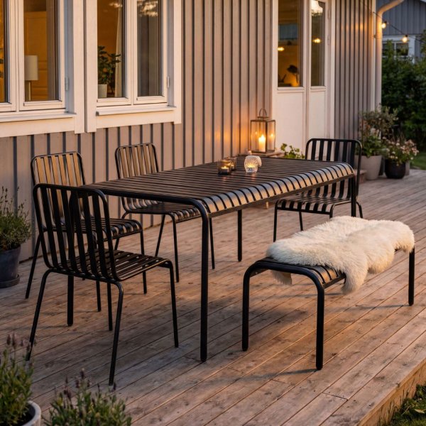 Bord med benker | Utendørs møbelsett Öja | Akasie | 4 sitteplasser Bord med benker | Utendørs møbelsett Öja | Akasie | 4 sitteplasser