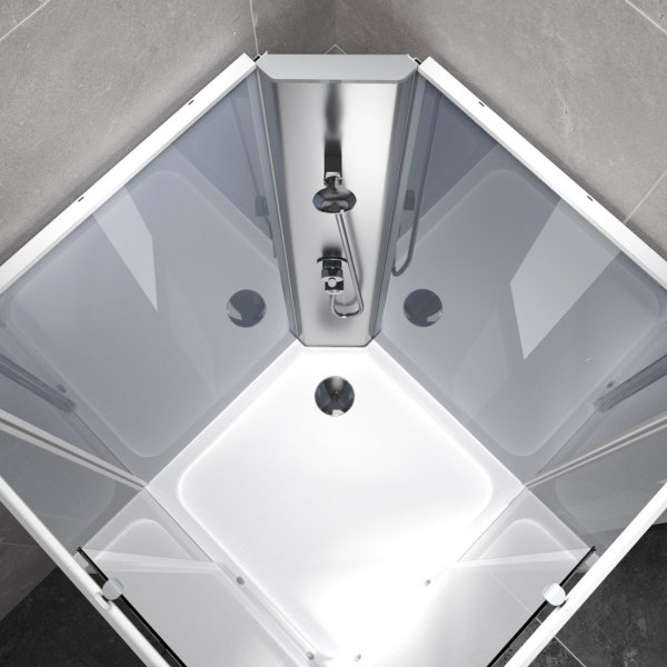 Komplett dusjkabinett med aluminiumsprofiler