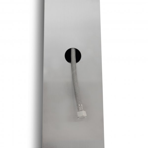 Utedusj med toppdusj og regndusj | Børstet rustfritt stål Utedusj med toppdusj og regndusj | Børstet rustfritt stål