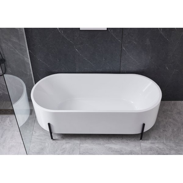 Badekar 170 x 75 cm | Svarte ben, moderne design