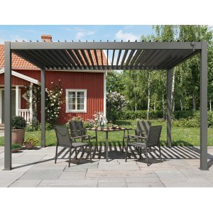 Pergola i aluminium 4x3 m | Grå, uteplass og hage Pergola i aluminium 4x3 m | Grå, uteplass og hage