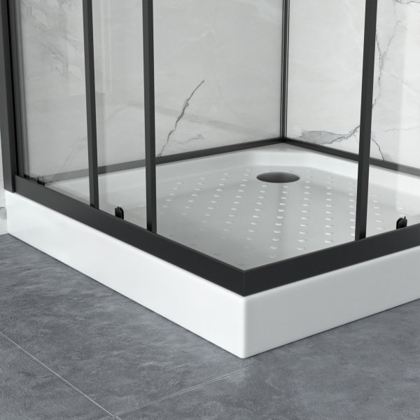 Dusjkabinett med sort ramme | Aluminium og 6mm sikkerhetsglass | Sara Dusjkabinett med sort ramme | Aluminium og 6mm sikkerhetsglass | Sara