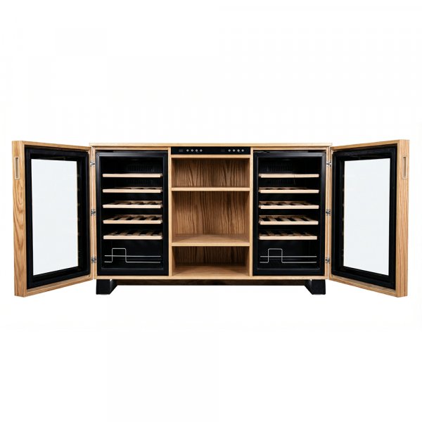 Vinskap med doble temperatursoner – Twin vinskap for 24 flasker med LED-belysning Vinskap med doble temperatursoner – Twin vinskap for 24 flasker med LED-belysning